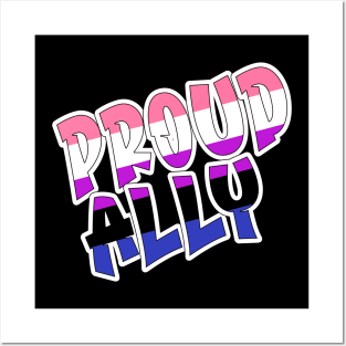 Proud Ally Gender Fluid Flag Posters and Art